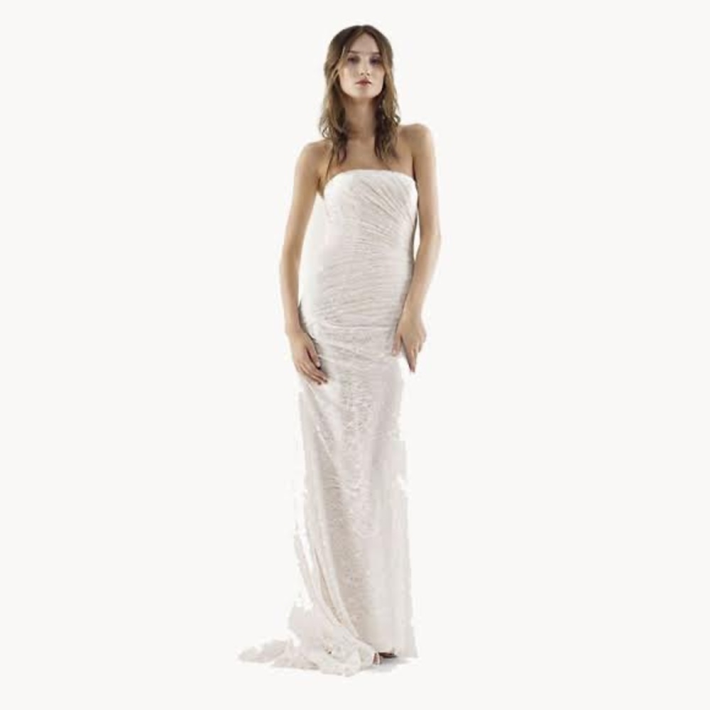 NWT White by Vera Wang Strapless Lace Wedding Dress